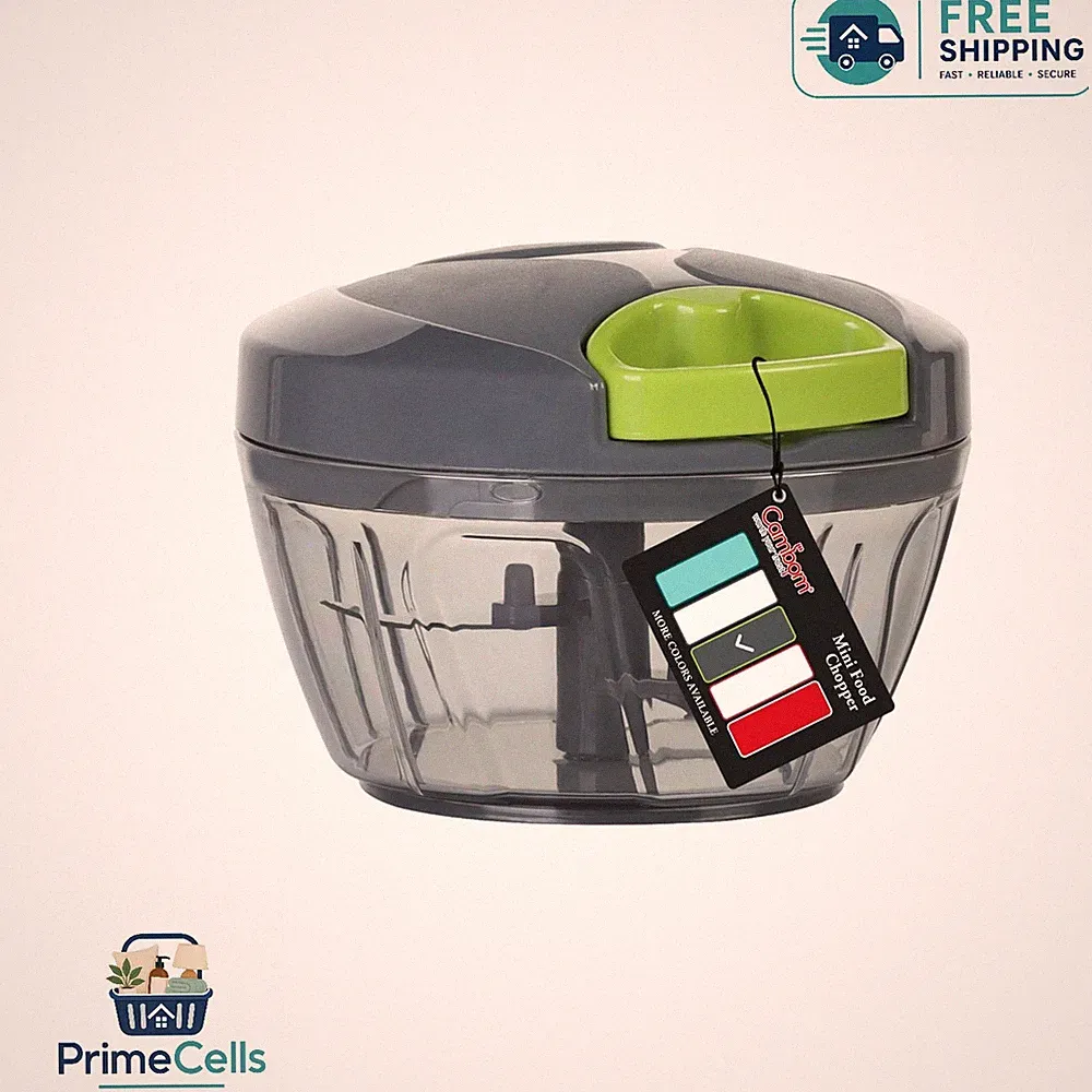 BPA-Free 500ml Manual Food Chopper - Quick & Safe Vegetable Processor in Gray