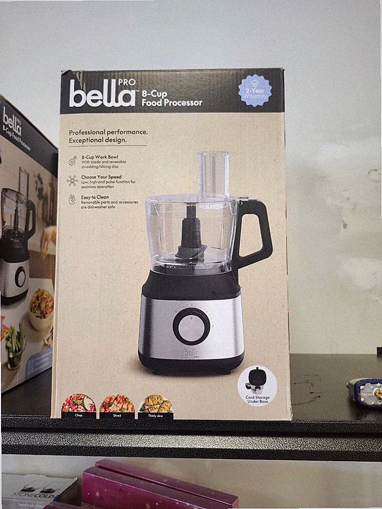 Brand New bella PRO - 8-Cup Food Processor - Stainless Steel
