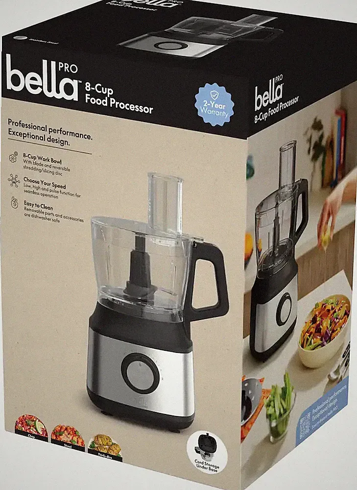 Brand New bella PRO - 8-Cup Food Processor - Stainless Steel InStock !