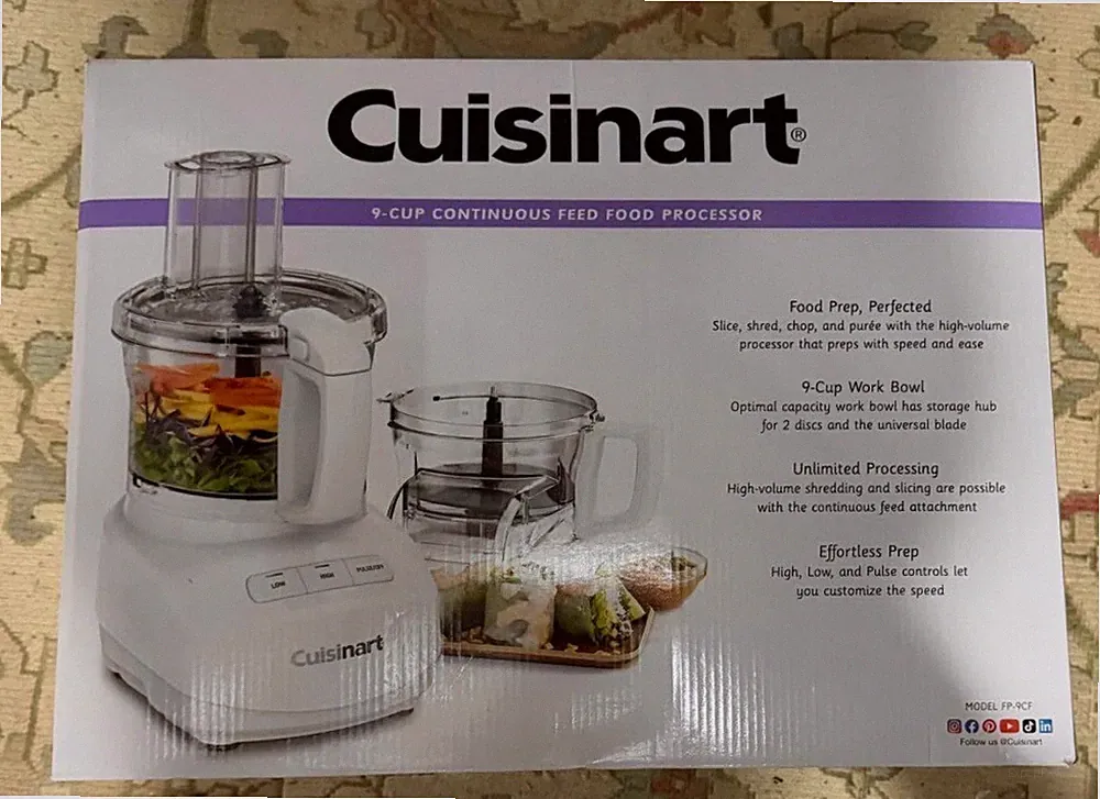 BRAND NEW Cuisinart 9-Cup Continuous Feed Food Processor (FP-9CF) - NIB White