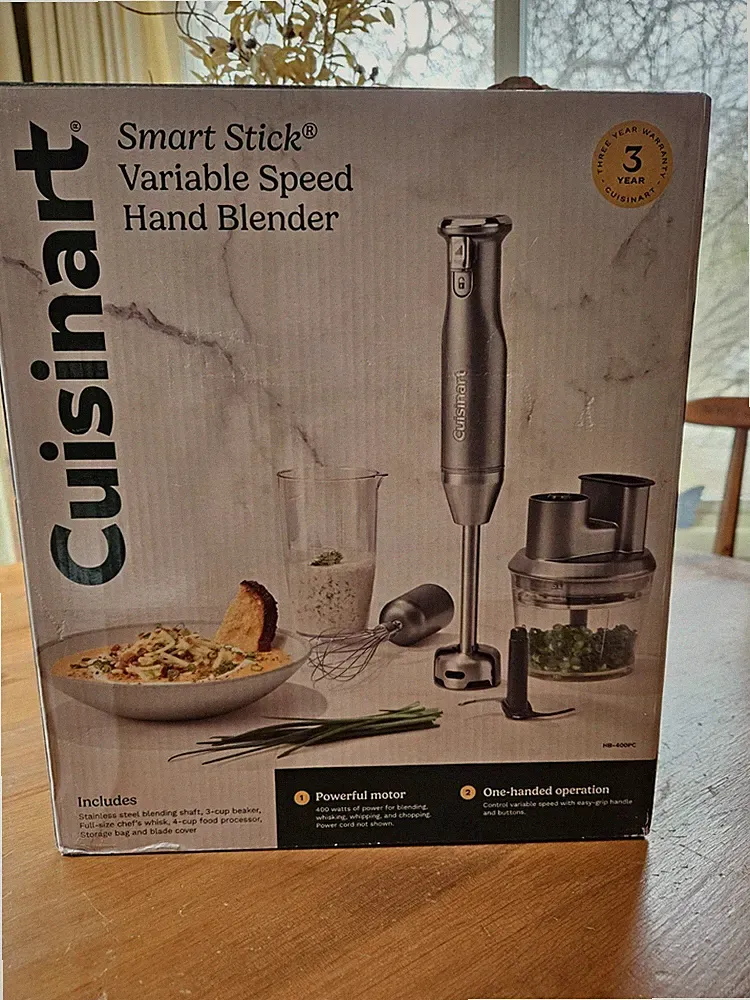 Brand New Cuisinart Smart Stick Variable Speed Immersion Blender With Food...