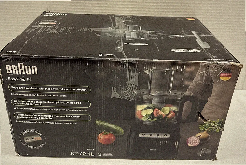 Braun FP3101BK Easy Prep 8-cup Food Processor, Black
