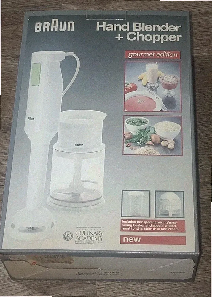BRAUN HAND BLENDER CHOPPER GOURMET EDITION WHITE MR 380 NEW IN BOX