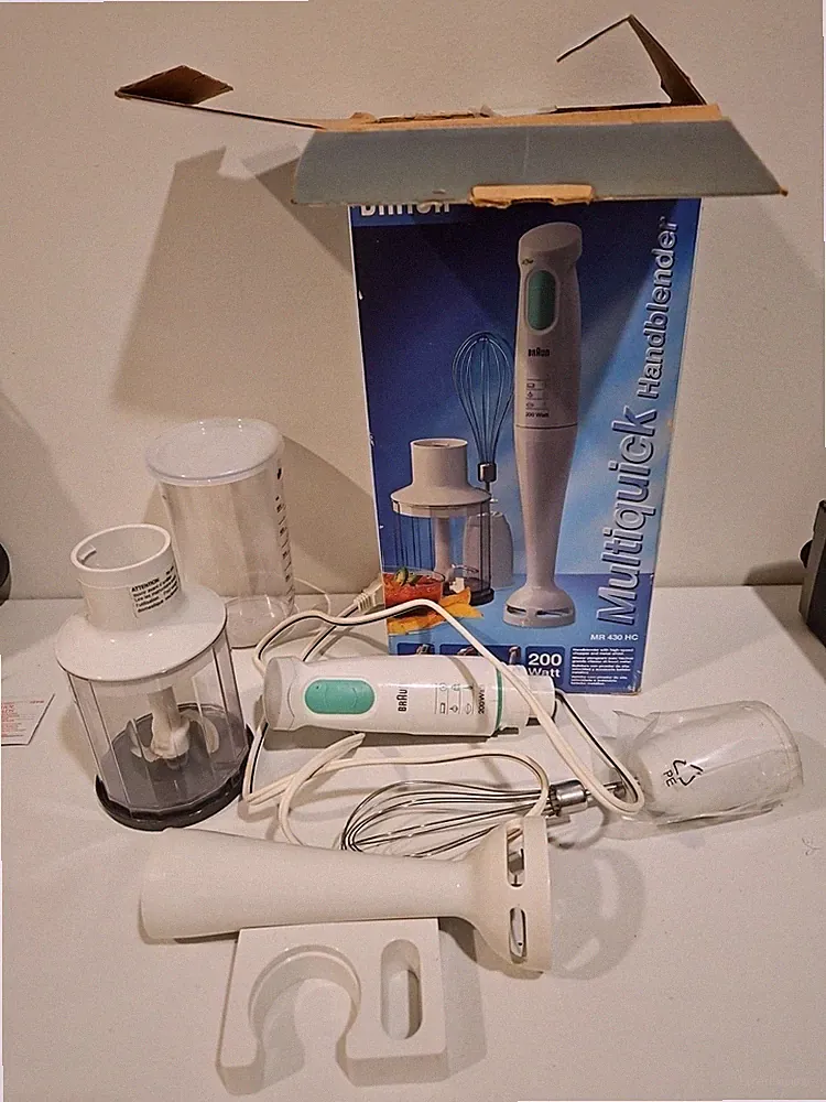 Braun Handheld Stick Immersion Blender Mixer 4185 200 Watt With All Attachments