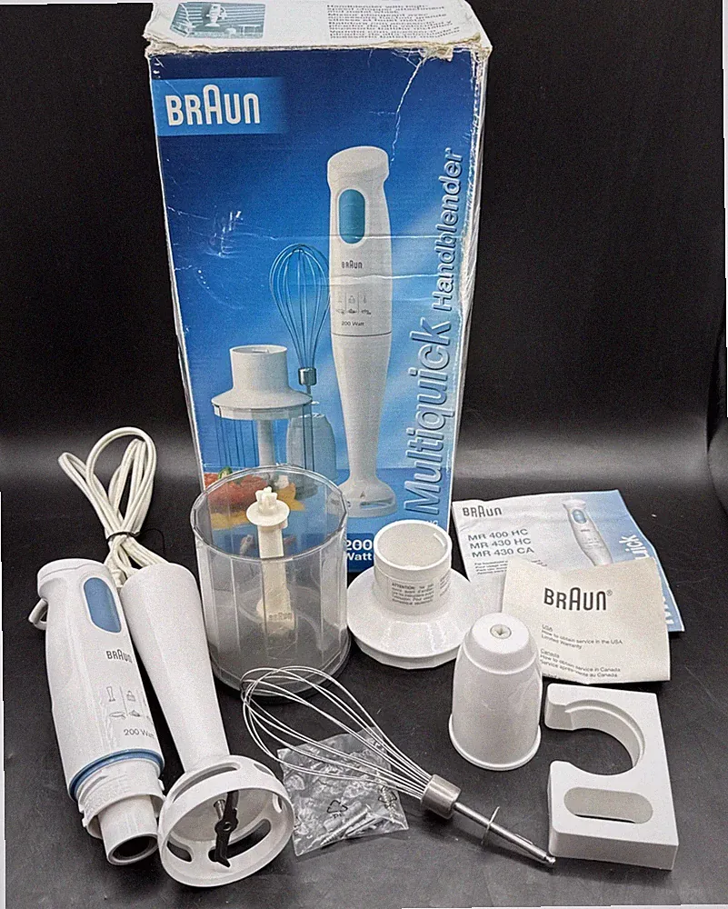 Braun Handheld Stick Immersion Blender Mixer 4185 200 Watt With Attachments