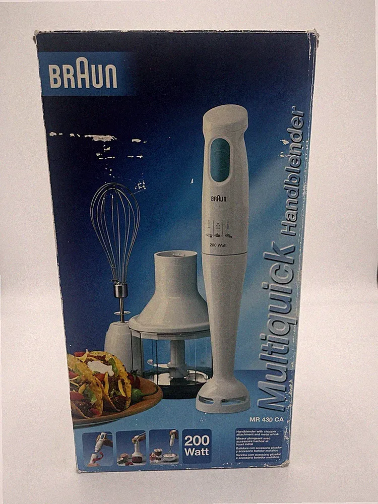 Braun Multiquick 200 watt HandBlender Chopper Model MR430CA all Accessories NEW✅