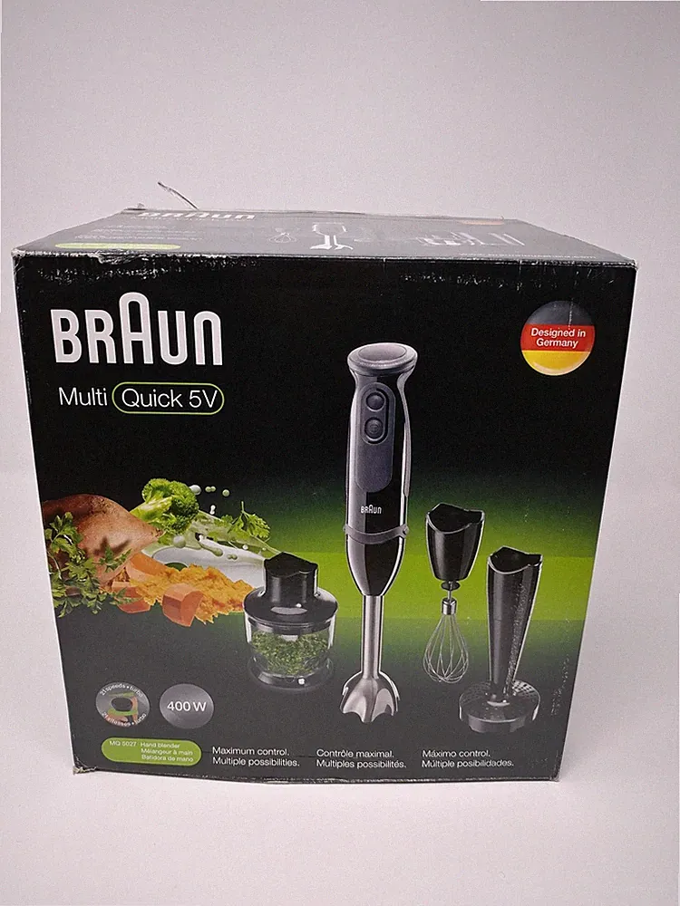 Braun MultiQuick MQ5027 5V Hand Immersion Blender 400W Set Chopper Whisk Beaker