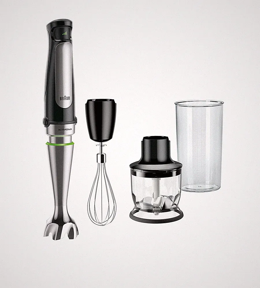 Braun MultiQuick MQ7025X Hand Blender w/Chopper, Whisk, Frother Black