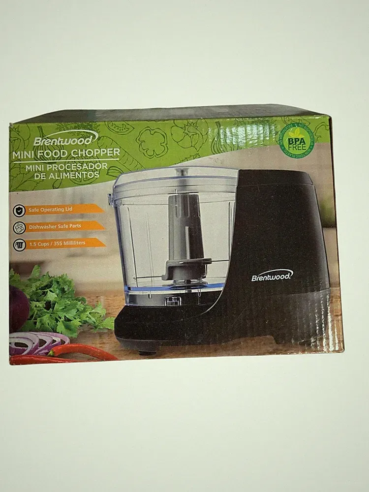 Brentwood 1.5 Cup Mini Chopper BPA-Free Dishwasher Safe Compact Processor New