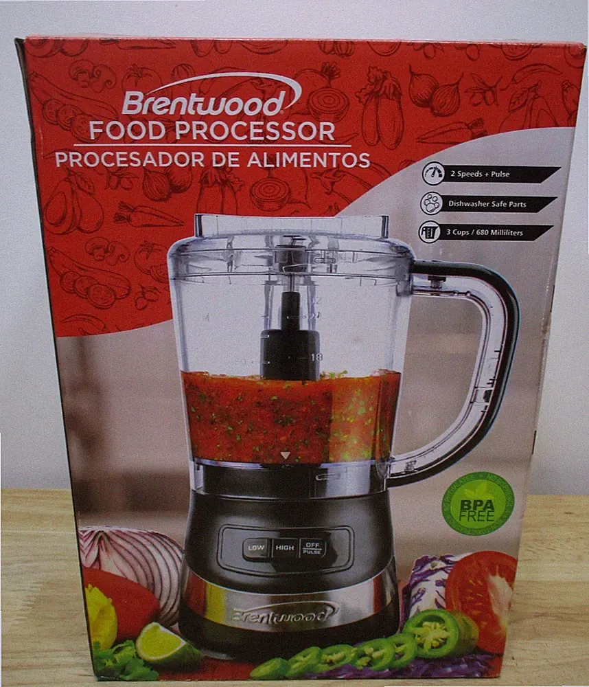 Brentwood Appl. FP-549BK 3-Cup Food Processor (Black)