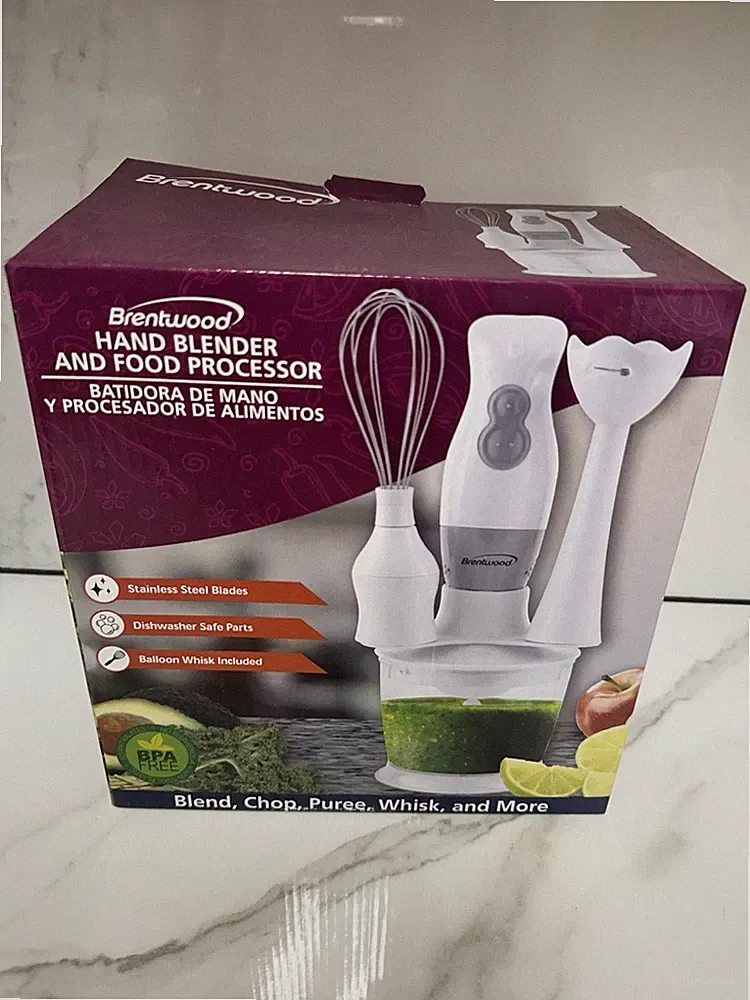 Brentwood Appliances 2-Speed Hand Blender and Food Processor with Balloon Whisk