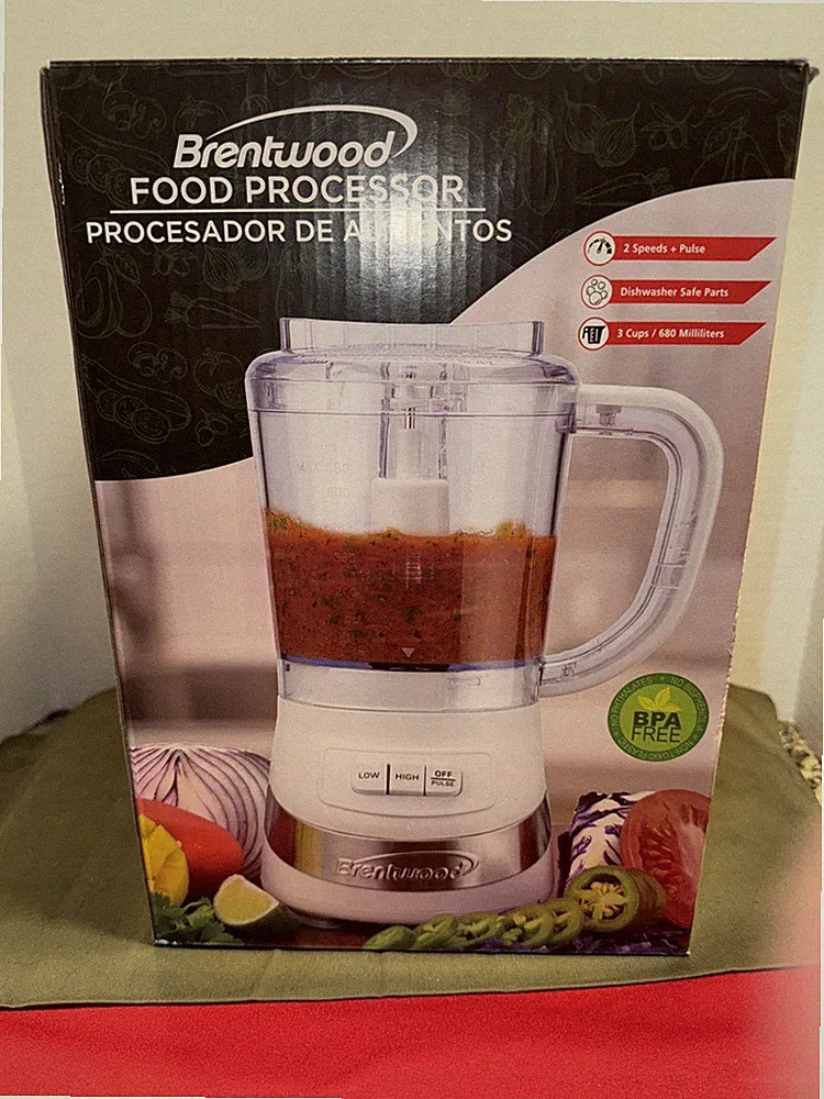 Brentwood Appliances FP-549W 3-Cup, 2-Speed, (White) - Food Processor