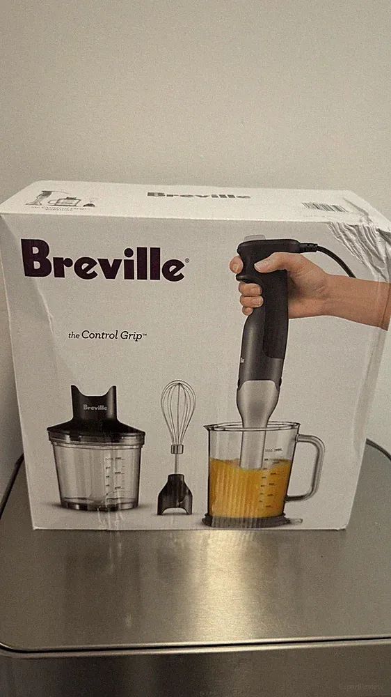 Breville Control Grip Immersion Blender: 15-Speed Handheld Mixer NEW