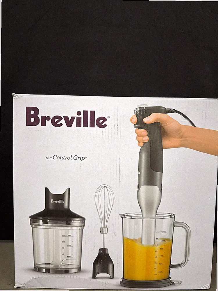 Breville Control Grip Immersion Blender: 15-Speed Handheld Mixer, Stainless Stee