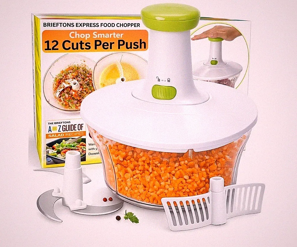 Brieftons Express Manual Food Chopper: 6.8-Cup, Hand Chopper Vegetable Cutter ..