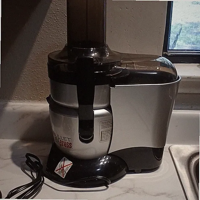 Bullet Express Food Processor Silver/Black w Bowl Lid Pusher Slicing Disc