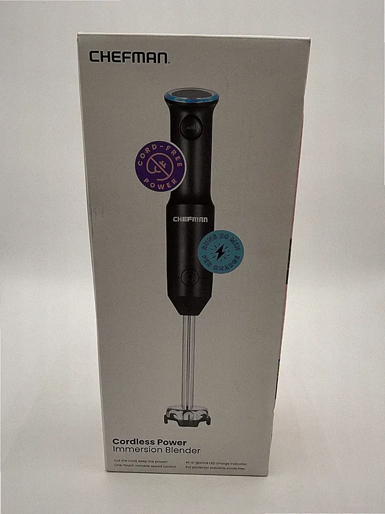 Chefman Cordless Handheld Immersion Blender Variable Speed New Open Box