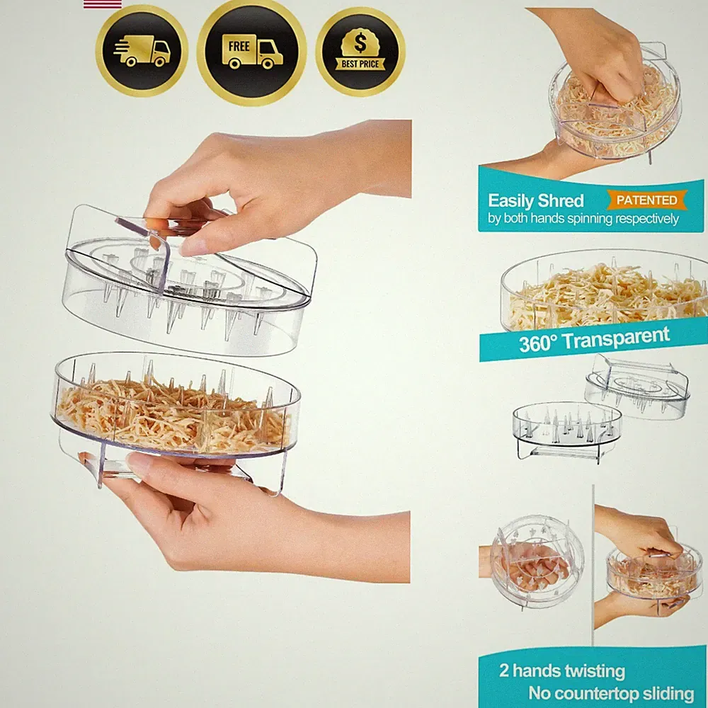 Chicken Shredder Tool Twist Meat Shredder Food Processor for Dog Cat Meal Prep