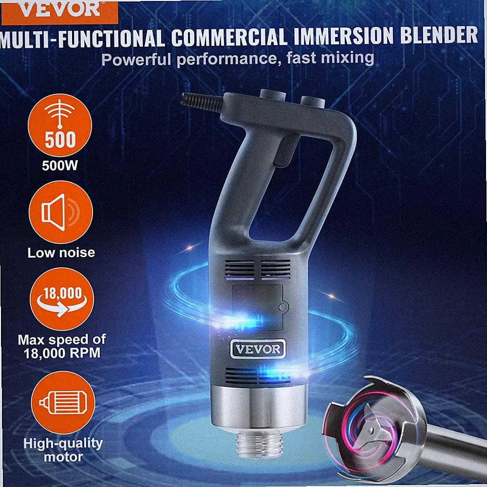 Commercial Immersion Blender, 500 Watt Heavy Duty Hand Mixer, Baby Food