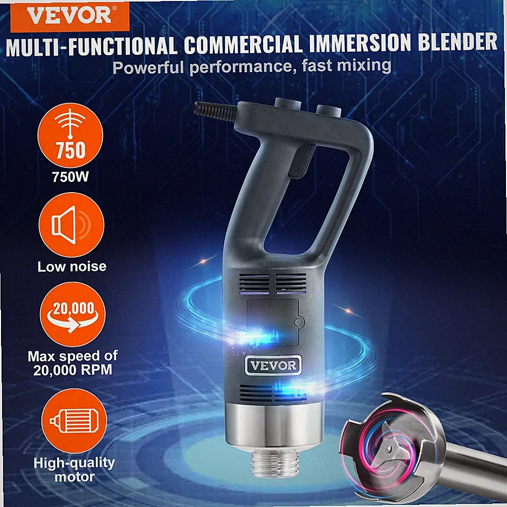 Commercial Immersion Blender, 750W 12" Heavy Duty Hand Mixer, Baby Food