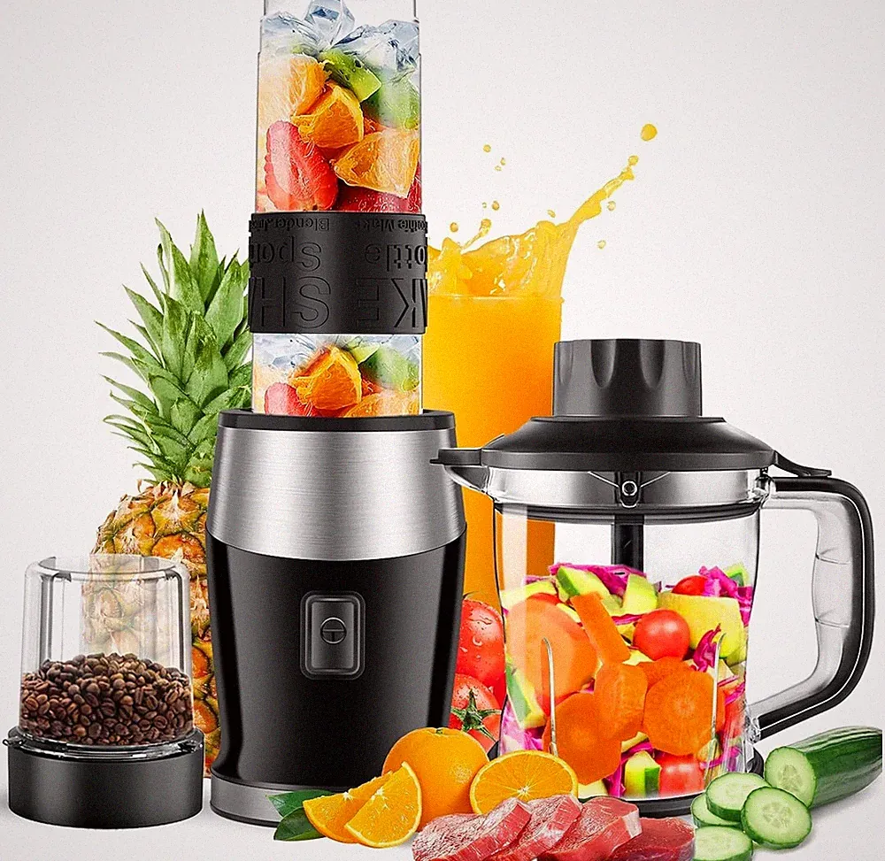 Compact 3-in-1 Personal Blender and Food Processor Combo