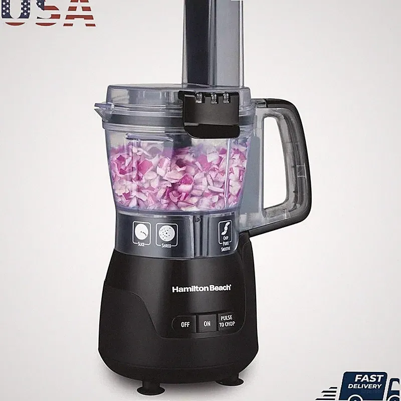 Compact 4 Cup Food Processor Blender Chopper Leak Proof Bowl Quad Blade Slicing