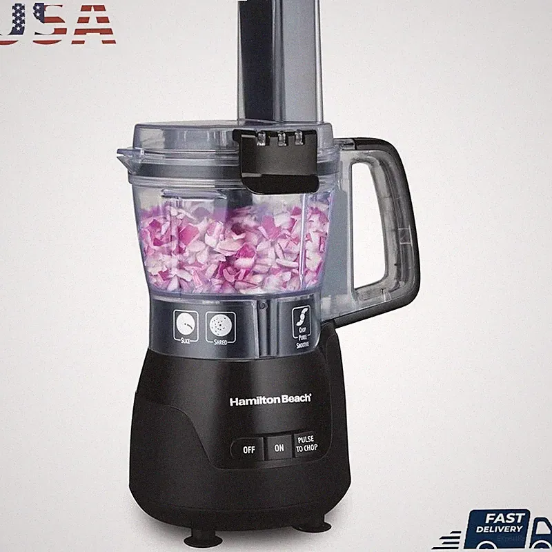 Compact 4 Cup Food Processor Blender Chopper Leak Proof Bowl Quad Blade Slicing
