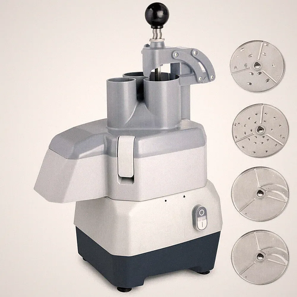 Continuous Feed Food Processor Vegetable Cutter with 4 Discs - 1 HP