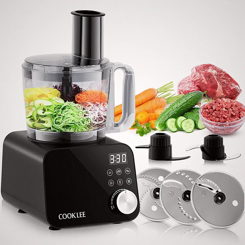 COOKLEE Food Processor, 600 Watts, 6 Functions Vegetable Chopper for Chopping...