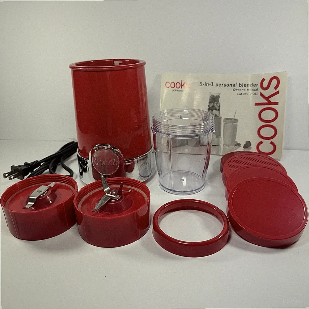 Cooks 5-in-1 Power Blender 9-Piece Personal Food Processor With Lids