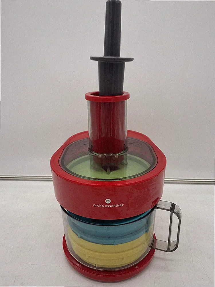 Cooks Essentials 7-In-1 Food Processor Prep Master slice chop grind Red K47971