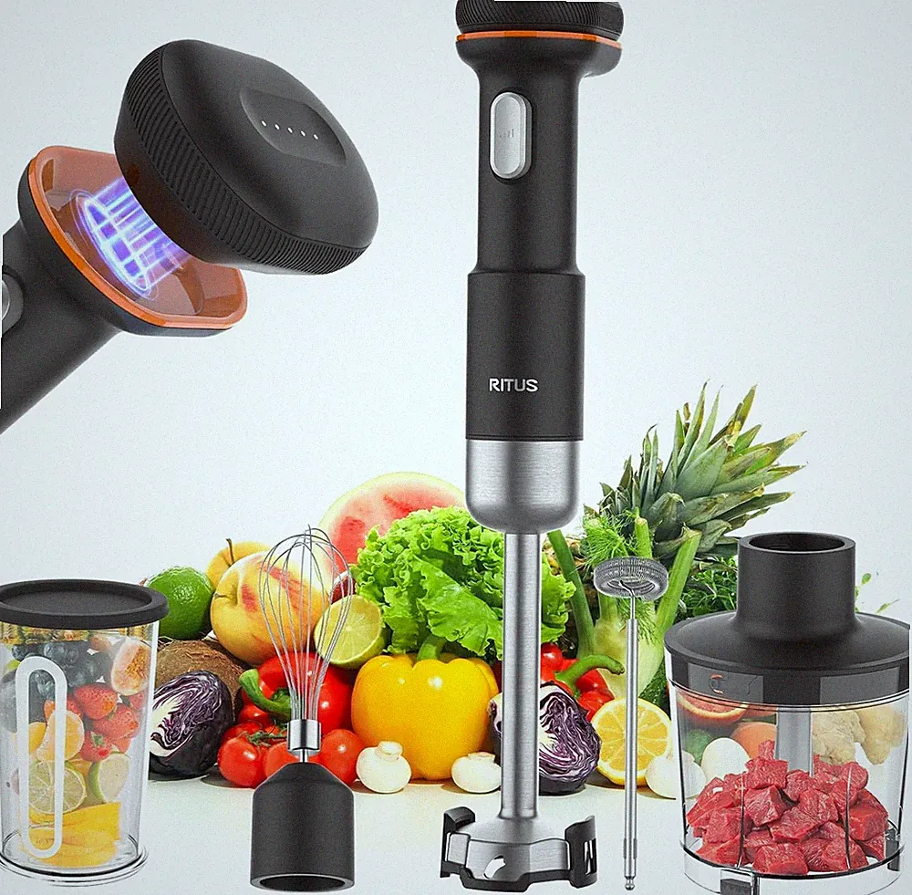 Cordless 5-in-1 Immersion Blender, 13000RPM, Rechargeable with Accessories