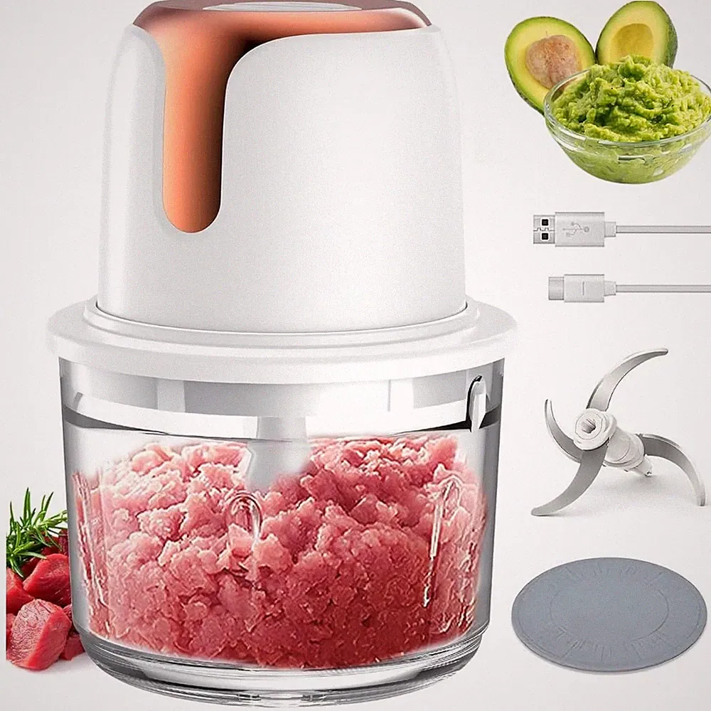 Cordless Food Processor & Meat Grinder, 5-Cup Electric Chopper, USB-C Recharg...