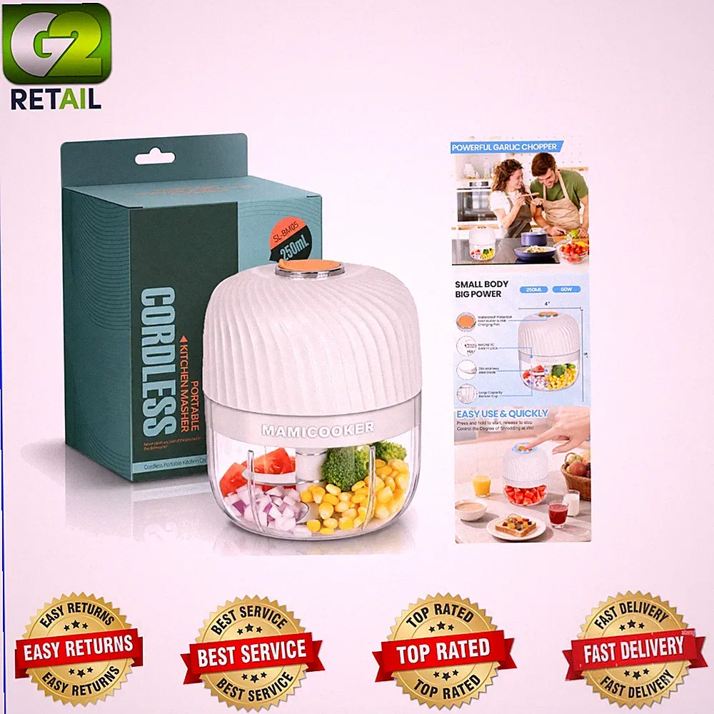 Cordless Mini Food Processor 250ML – Perfect Garlic Chopper for Quick Cooking
