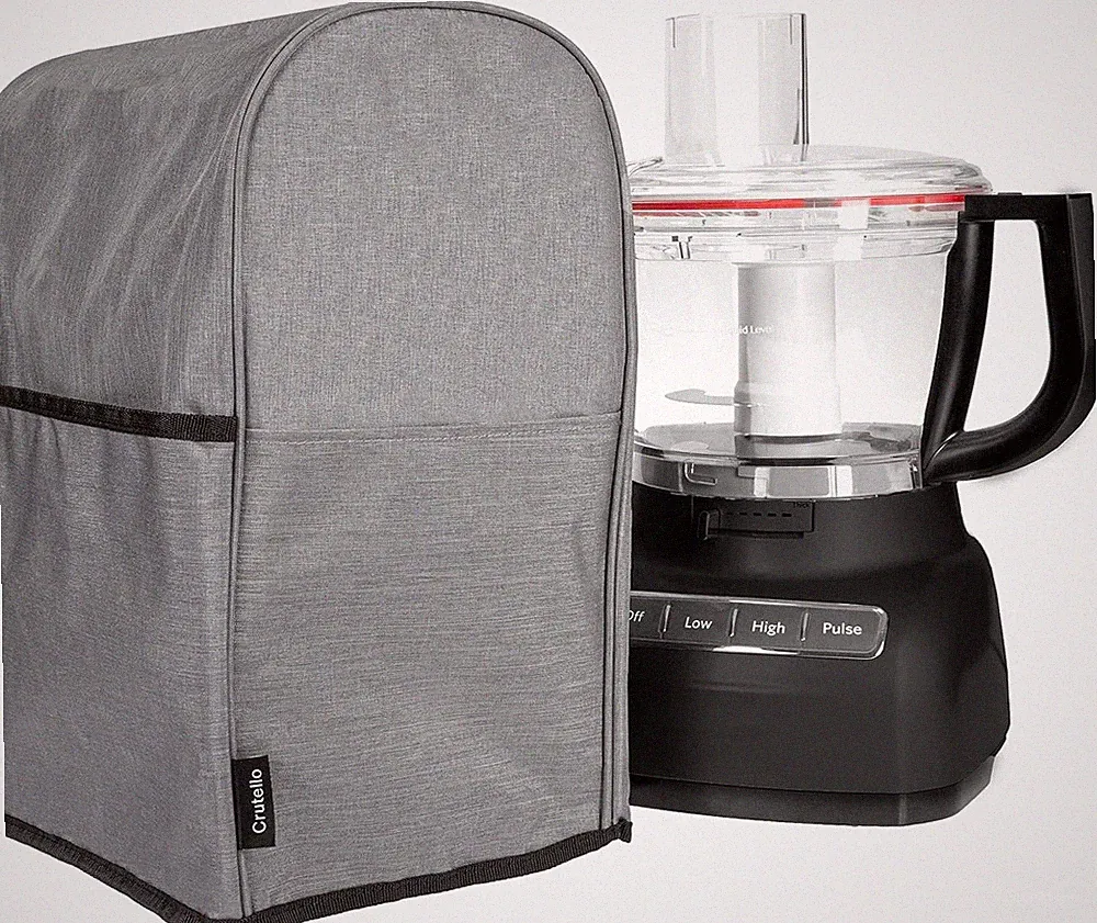 Crutello Food Processor Cover with Storage Pockets for Large 11-14 Cup