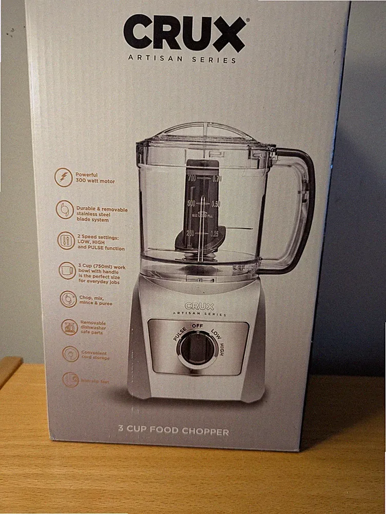 Crux Artisan Series 3-Cup Food Chopper Processor MC4414 - Silver Stainless Steel