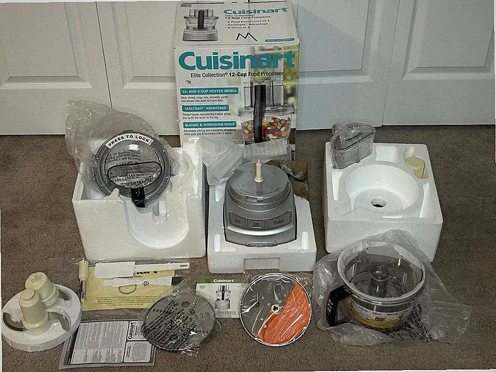 Cuisinart 12 Cup Food Processor With Blades And Accessories Model CFP-24BCPC