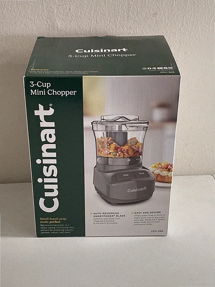 Cuisinart 3-Cup Mini Chopper CCH-3AG for Vegetables Sauces Dips Nuts Spices +
