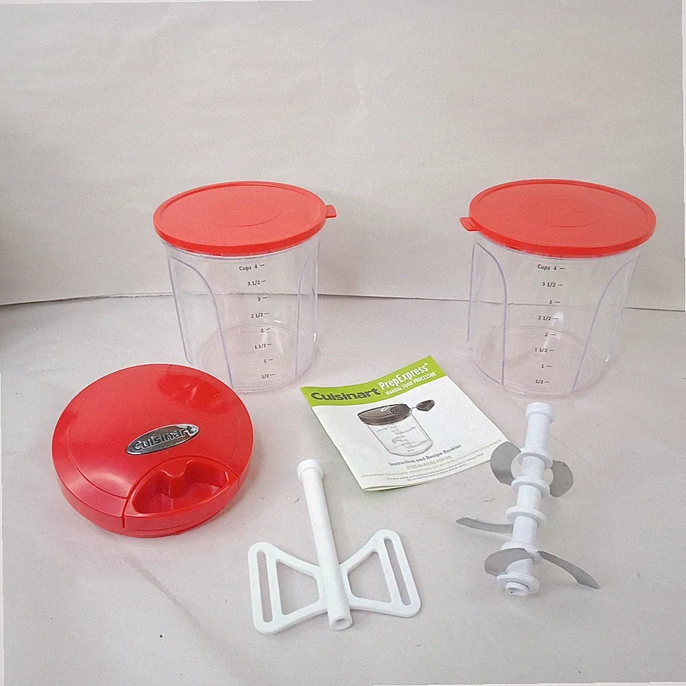 Cuisinart 4-Cup Prep Express Manual Food Processor Red