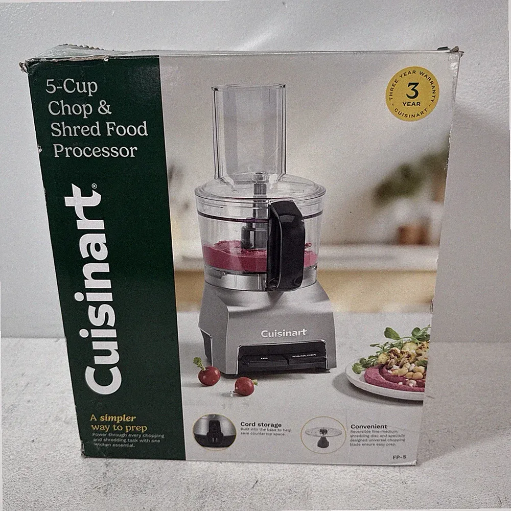 Cuisinart 5 Cup Chop & Shred Food Processor FP-5 Fine And Medium Shredding