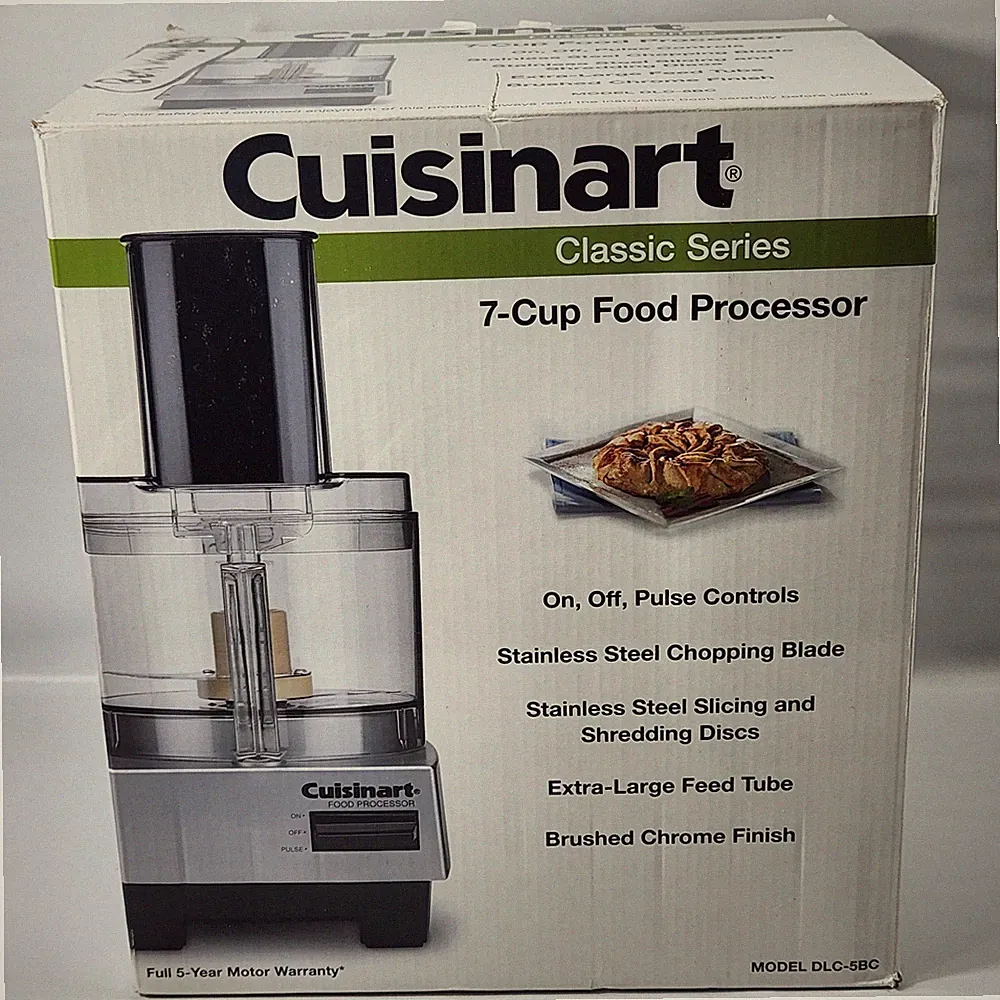 Cuisinart 7 Cup Food Processor Model DLC-5BC Brushed Chrome Brand New In Box