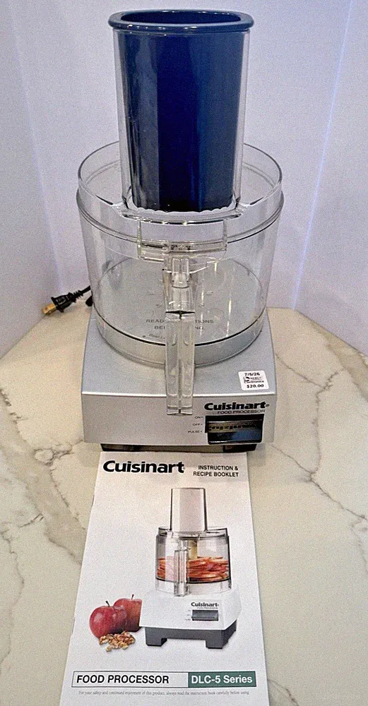 Cuisinart 7 Cup Food Processor Model DLC-5BC Brushed Chrome Excellent Condition