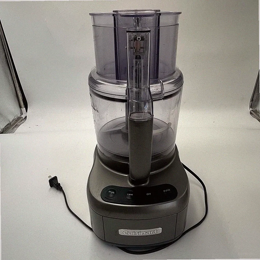 Cuisinart 9 Cup Food Processor Gray w/ Bowl Lid Blade Tested Working