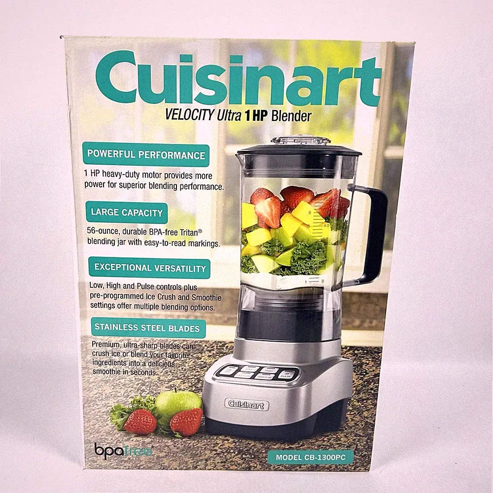 Cuisinart CB-1300PC Velocity Ultra Blender Food Processor Blender With Box