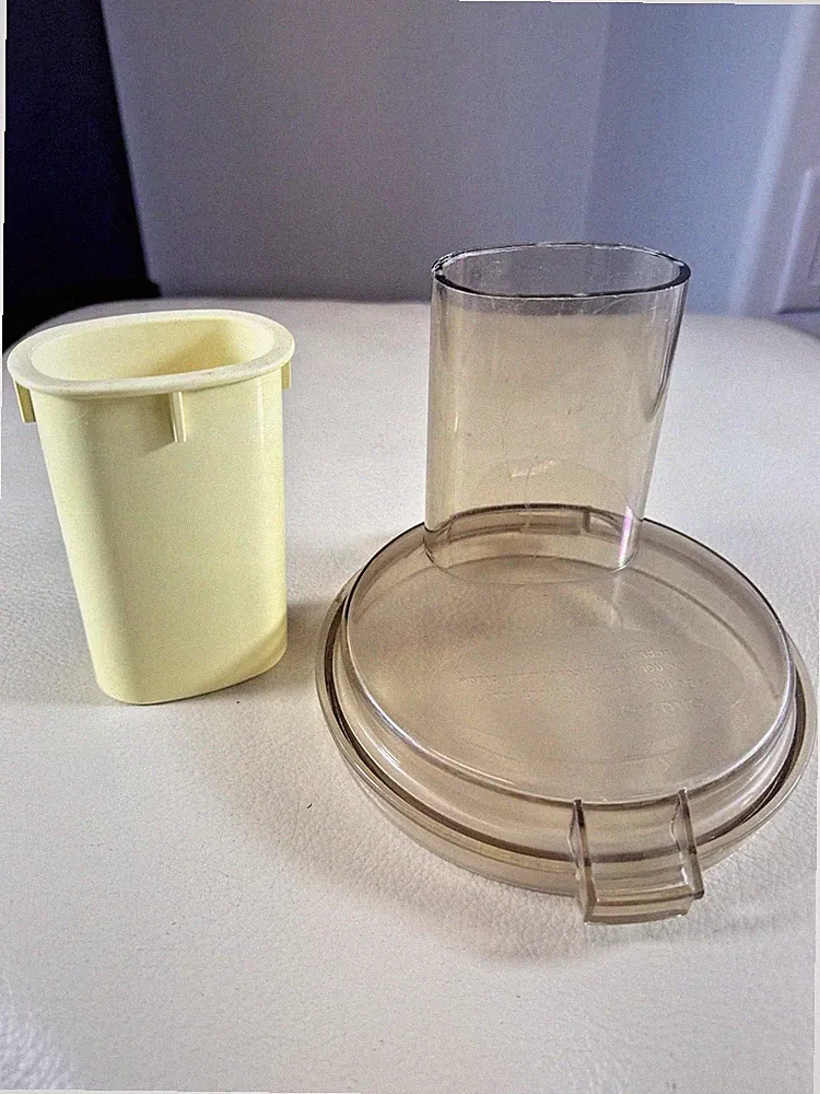 Cuisinart CFP-5A Food Processor Replacement Amber Lid & Pusher Yellow Vintage