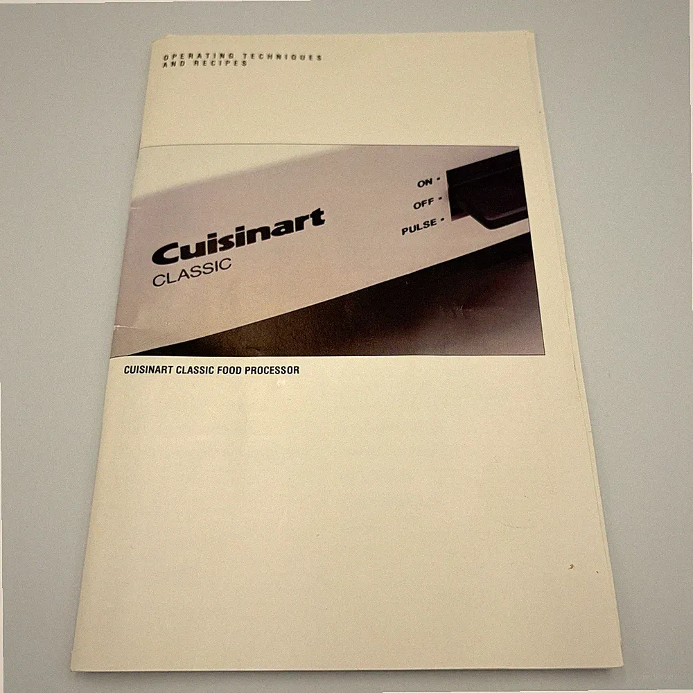 Cuisinart Classic DLC-10 7-Cup Food Processor Owner's Use Care Recipe Manual