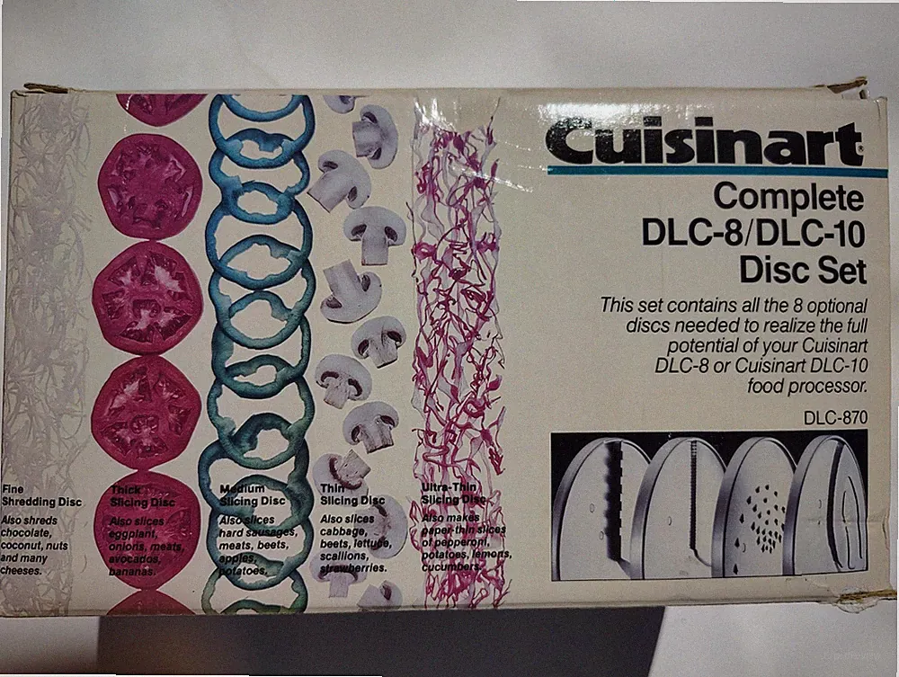 Cuisinart Complete DLC-8/DLC-10 Food Processor 8 Disc Set Open, Never Used