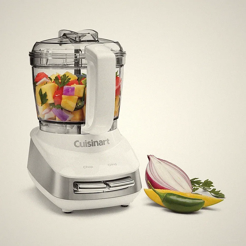 Cuisinart Core Custom 4 Cup Mini Chopper MCH-4 White Stainless Steel Food