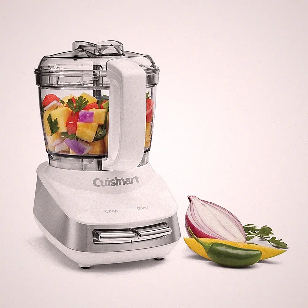 Cuisinart Core Custom 4 Cup Mini Chopper MCH-4 White Stainless Steel Food