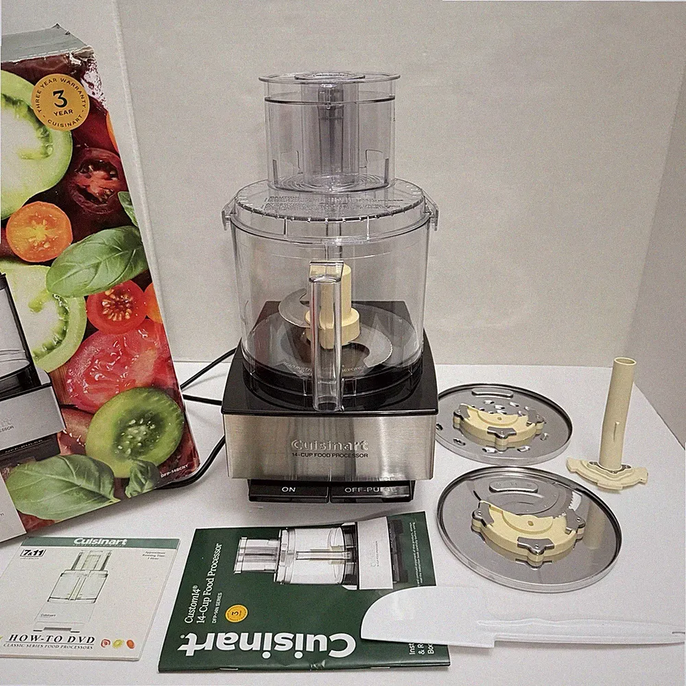 Cuisinart Custom 14 Food Processor 14 Cup DFP-14BCN Tested Working 2 Discs